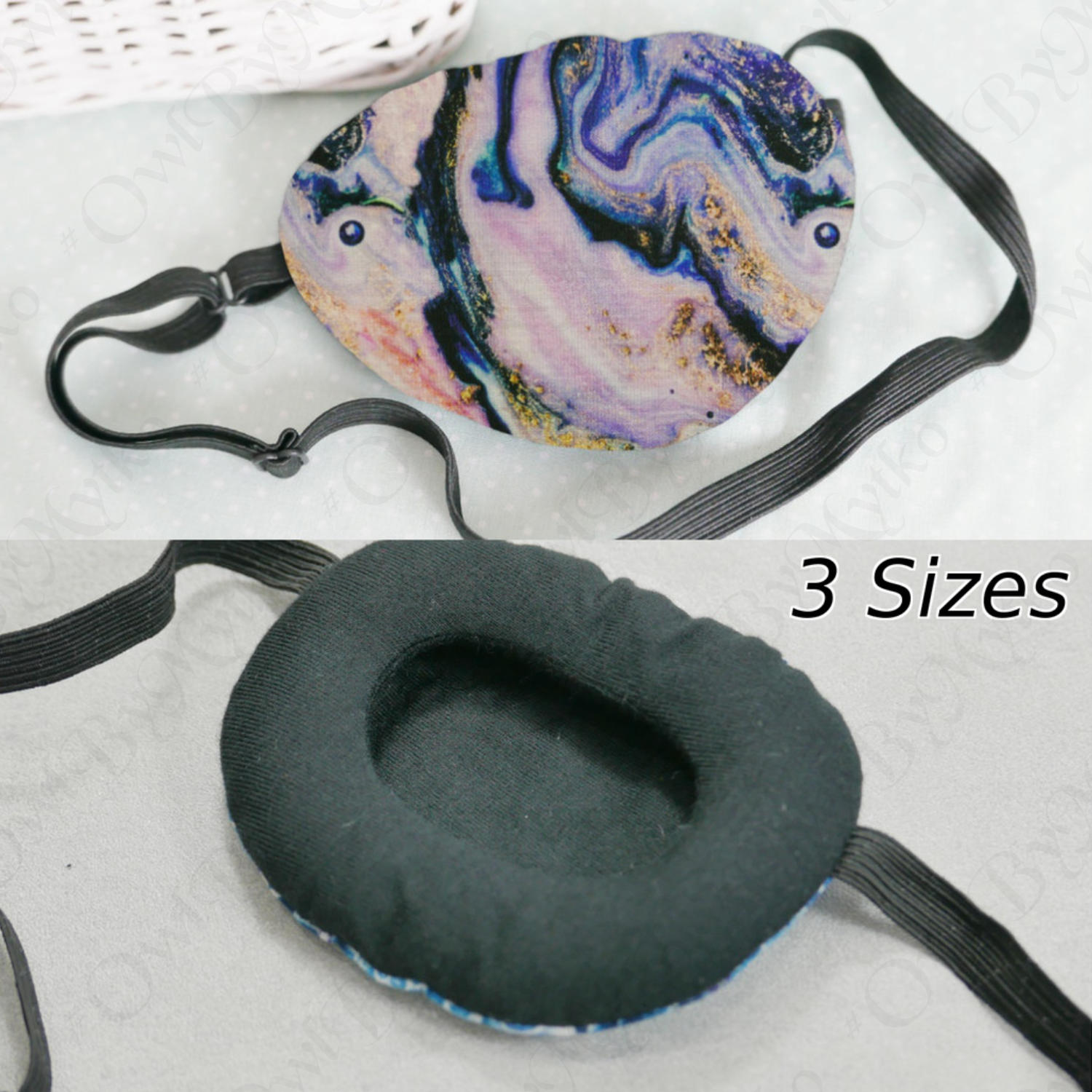 3D Adjustable Cotton Eye Patch Marble Design | Amblyopia & Astigmatism Eye Cover